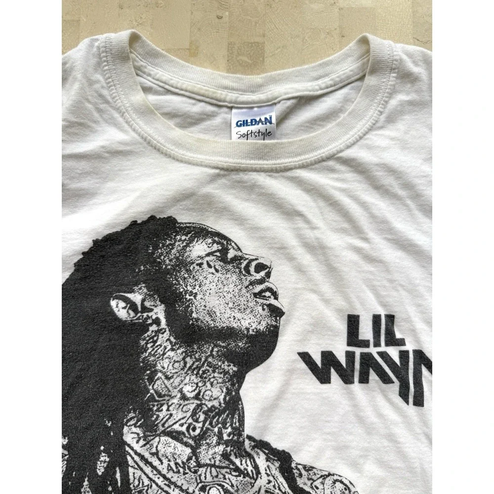 Lil Wayne Weezy Rap Hip Hop Tee T Shirt Size Medium Y2K Band Tee Gildan - Picture 2 of 7
